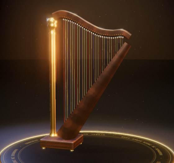 Harp in the Global Gut String Studio