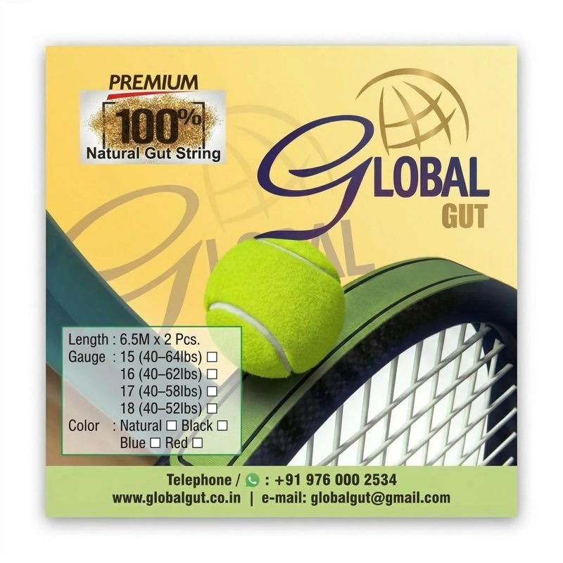 GlobalGut 16G Natural Gut Tennis Strings